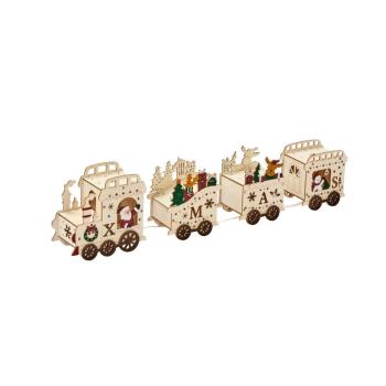 InLit Santa's Express – Beleuchteter Weihnachtszug aus Holz mit Timer – 42 cm 2590069